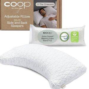 Coop Home Goods Original Crescent Adjustable Pillow, Queen